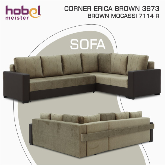 დივანი HOBEL CORNER ERICA BROWN 3673/BROWN MOCASSI 7114 R (6)