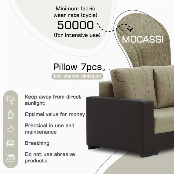 დივანი HOBEL CORNER ERICA BROWN 3673/BROWN MOCASSI 7114 R (6)