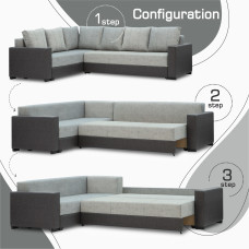 диван HOBEL CORNER ERICA F/P DARK GREY 8410/ LIGHT GREY JAGUAR 4 L(6)