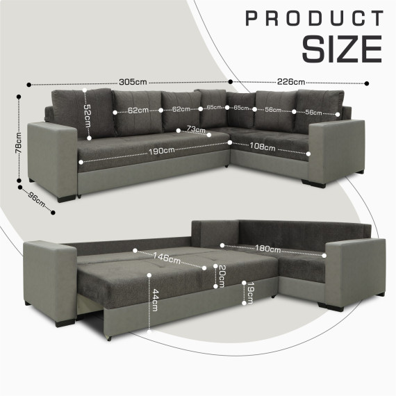 დივანი HOBEL CORNER ERICA LIGHT GREY 8409/ DARK GREY MOCASSI 4005 R (6)