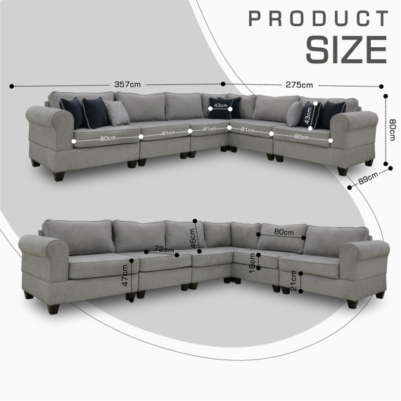 sofa HOBEL CORNER EVA LIGHT GREY BEATTO 1067/ DARK BLUE TOUCH 799 (6)