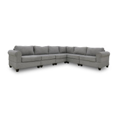 sofa HOBEL CORNER EVA LIGHT GREY BEATTO 1067/ DARK BLUE TOUCH 799 (6)