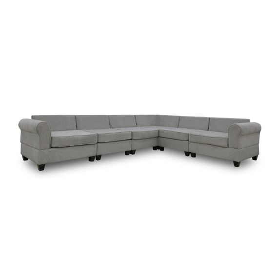 sofa HOBEL CORNER EVA LIGHT GREY BEATTO 1067/ DARK BLUE TOUCH 799 (6)