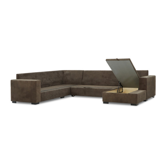 sofa HOBEL CORNER JASMIN F/R BROWN BELLA 6 / GONZA 1009/ BENORRY 1002 L (7)