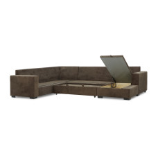 sofa HOBEL CORNER JASMIN F/R BROWN BELLA 6 / GONZA 1009/ BENORRY 1002 L (7)