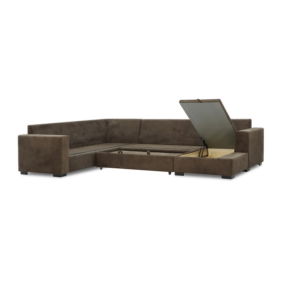sofa HOBEL CORNER JASMIN F/R BROWN BELLA 6 / GONZA 1009/ BENORRY 1002 L (7)