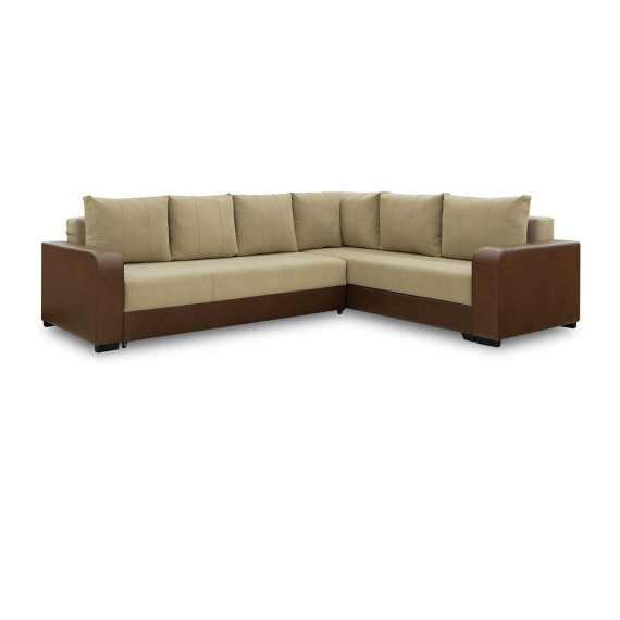 დივანი HOBEL CORNER KATRIN F/P LEATHER CHOCOLATE/BEIGE LEONARDO 3 R (6)