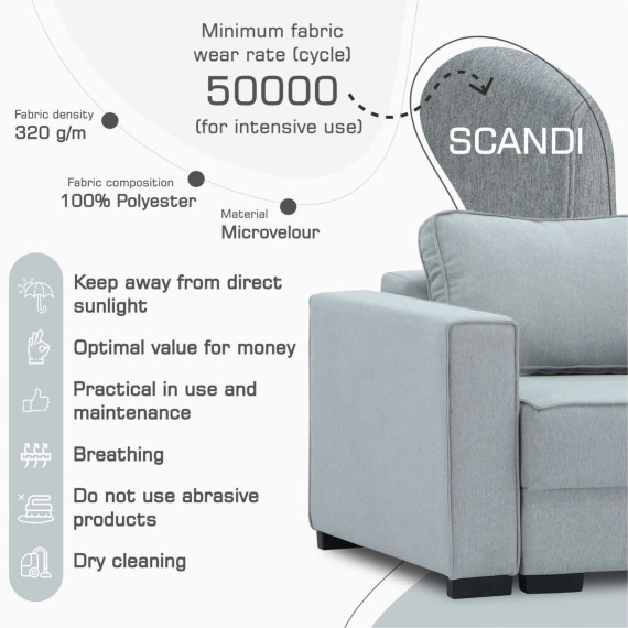 დივანი HOBEL CORNER LIZA PLUS D/P GREY SCANDI 18 L (5)