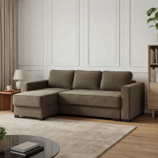 დივანი HOBEL CORNER LIZA PLUS F/P BROWN LEONARDO 6 L (5)