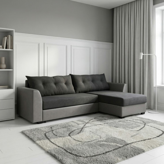 диван HOBEL CORNER MODERN LUXE F/R GREY 8409/DARK GREY SCANDI 22 (5)