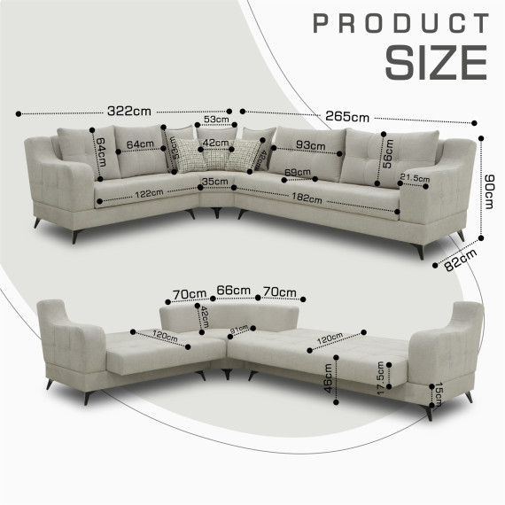 დივანი HOBEL CORNER NEW YORK F/R CREAM BEATTO 1066 L (4)