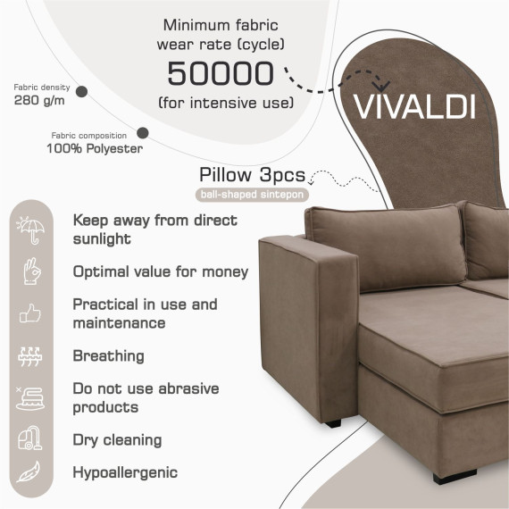 დივანი HOBEL CORNER ROSE CAPUCHINO VIVALDI 22 (4)