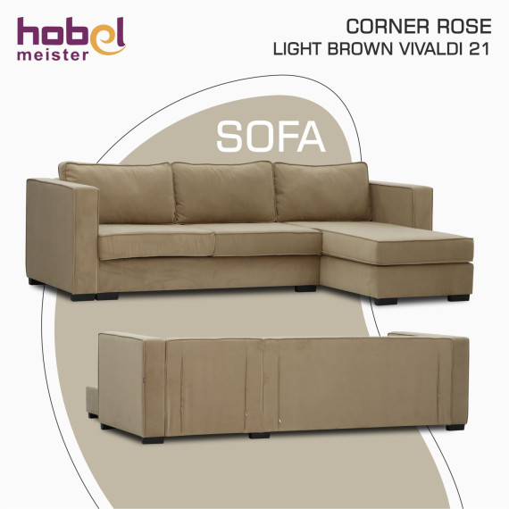 დივანი HOBEL CORNER ROSE LIGHT BROWN VIVALDI 21 (4)