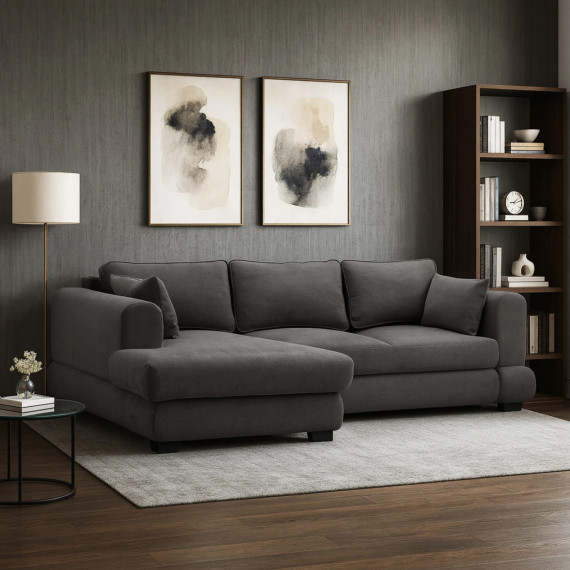დივანი HOBEL CORNER SIDNEY PLUS DARK CAPPUCCINO BUKLE 7 L (3)