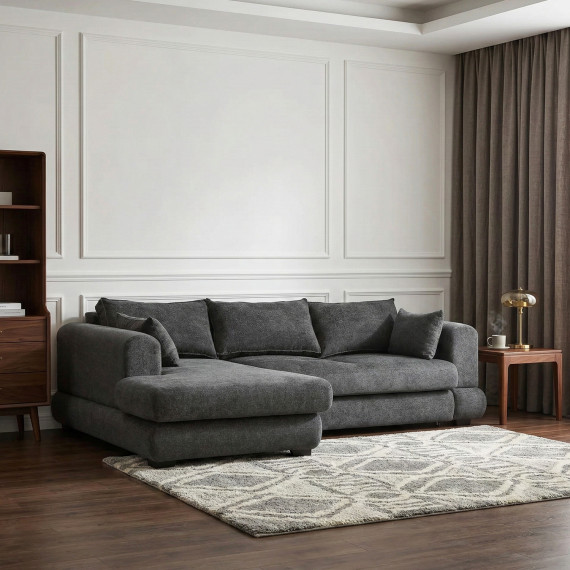 დივანი HOBEL CORNER SIDNEY PLUS F/Z DARK GREY BEATTO 1078 L (3)