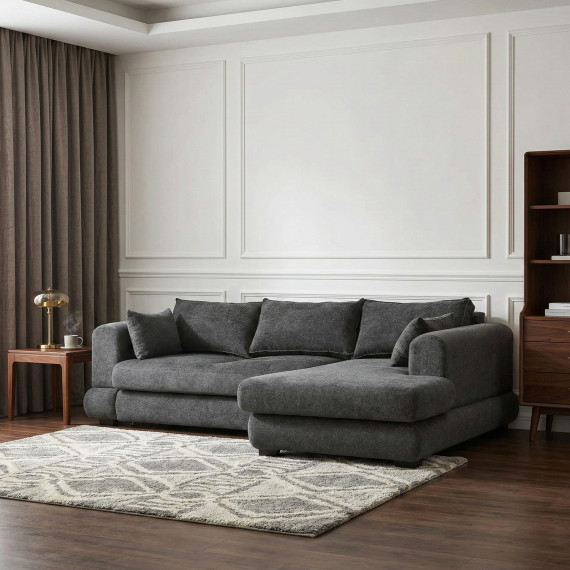 დივანი HOBEL CORNER SIDNEY PLUS F/Z DARK GREY BEATTO 1078 R (3)