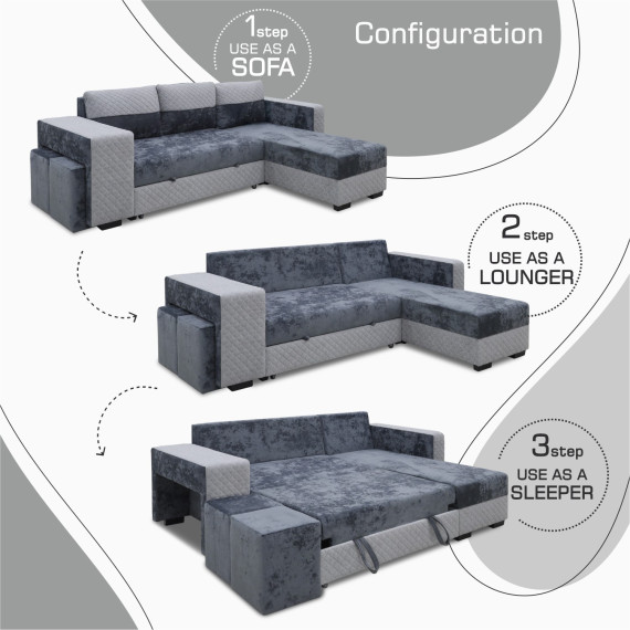 დივანი HOBEL CORNER SONYA F/P LIGHT GREY MONACO 13/GREY BONCUK 19 R (5)