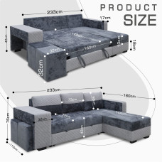 sofa HOBEL CORNER SONYA F/P LIGHT GREY MONACO 13/GREY BONCUK 19 R (5)
