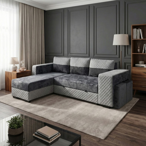 диван HOBEL CORNER SONYA F/P LIGHT GREY MONACO 13/GREY BONCUK 19 L (5)