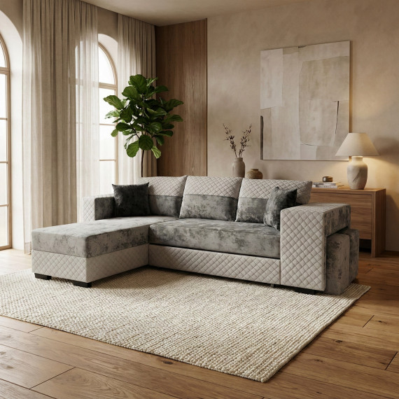 დივანი HOBEL CORNER SONYA GREY MONACO 14/ GREY BUKLE 9 L (5)