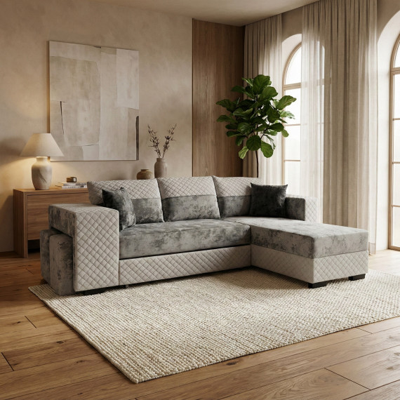 დივანი HOBEL CORNER SONYA GREY MONACO 14/ GREY BUKLE 9 R (5)