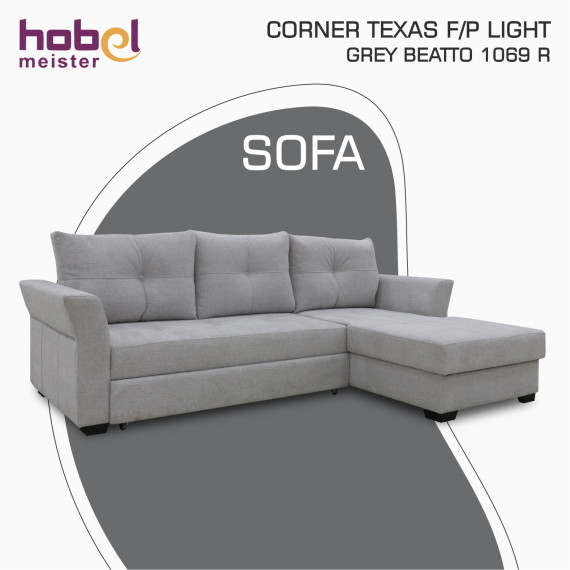 დივანი HOBEL CORNER TEXAS F/P LIGHT GREY BEATTO 1069 R (5)