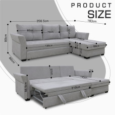 დივანი HOBEL CORNER TEXAS F/P LIGHT GREY BEATTO 1069 R (5)