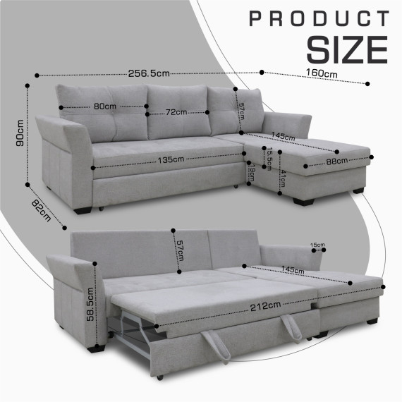 დივანი HOBEL CORNER TEXAS F/P LIGHT GREY BEATTO 1069 R (5)