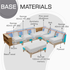 sofa HOBEL CORNER WOOD GREY AMAZON 5 / INFINITY 991 / NIAGARA GREY L (5)