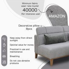 sofa HOBEL CORNER WOOD GREY AMAZON 5 / INFINITY 991 / NIAGARA GREY L (5)