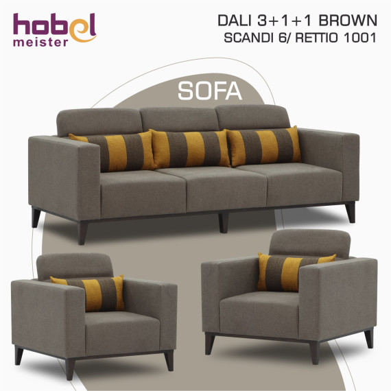 гарнитур HOBEL DALI 3+1+1 BROWN SCANDI 6/ RETTIO 1001 (3)