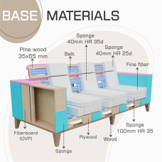 sofa set HOBEL DALI 3+1+1 DARK BROWN BREEZE 12/CREAM FOREVER 910 (3)