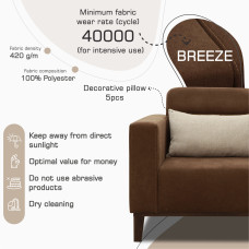 sofa set HOBEL DALI 3+1+1 DARK BROWN BREEZE 12/CREAM FOREVER 910 (3)