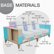 sofa set HOBEL DALI 3+1+1 LIGHT GREY SCANDI 18/ ONTARIO BAND BAMBOO (3)