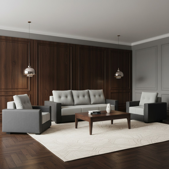 გარნიტური HOBEL ERICA 3+1+1 F/P DARK GREY 8410/LIGHT GREY LEONARDO 13 (6)