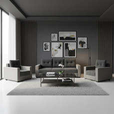 გარნიტური HOBEL ERICA 3+1+1 LIGHT GREY 8409/ DARK GREY JAGUAR 9 (6)