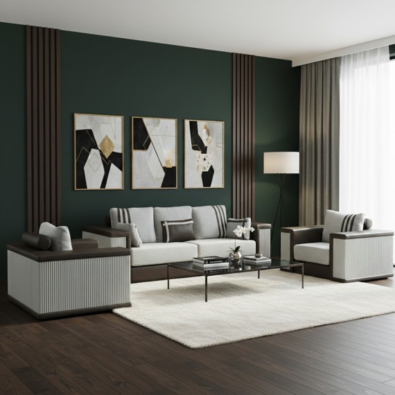 გარნიტური HOBEL FANDI 3+1+1 GREY PHANTOM 13/ LIGHT GREY BONCUK 18 (3)