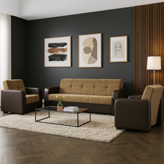 გარნიტური HOBEL FROST 3+1+1 F/R COFFEE V460/HONEY LAIM 8 (4)