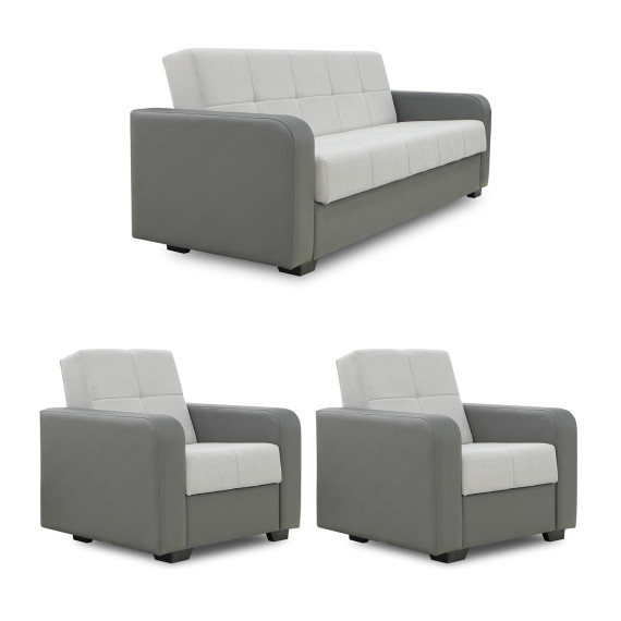 გარნიტური HOBEL FROST 3+1+1 F/R GREY V460/ LIGHT GREY VIVALDI 6 (4)