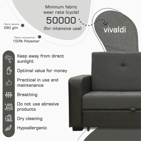 დივანი HOBEL KATRIN VENECIA TONG GREY /DARK GREY SCANDI 22 (2)