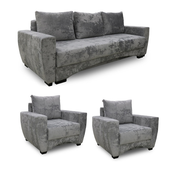 გარნიტური HOBEL LI 3+1+1 F/P LIGHT GREY MONACO 13 (5)