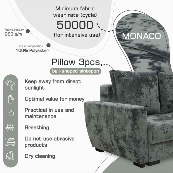 დივანი HOBEL LI DARK GRAY MONACO 15 (3)