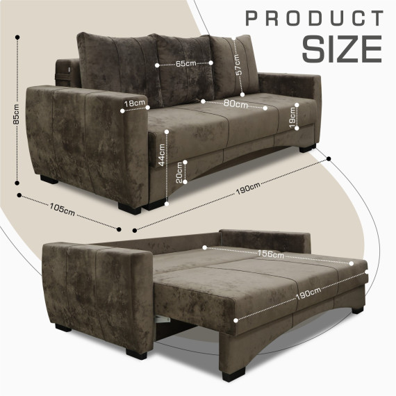 sofa HOBEL LI F/P BROWN MONACO 5 (4)
