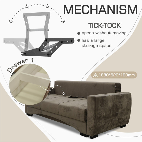 sofa HOBEL LI F/P BROWN MONACO 5 (4)