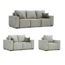 გარნიტური HOBEL LOTUS 3+2+1 F/P LIGHT GREY BELLA 12/NIAGARA GREY (15)