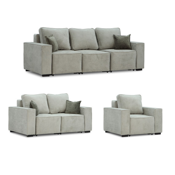 გარნიტური HOBEL LOTUS 3+2+1 F/P LIGHT GREY BELLA 12/NIAGARA GREY (15)