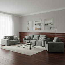 გარნიტური HOBEL LOTUS 3+2+1 GREY MONACO 14/ INFINITY 911 (15)