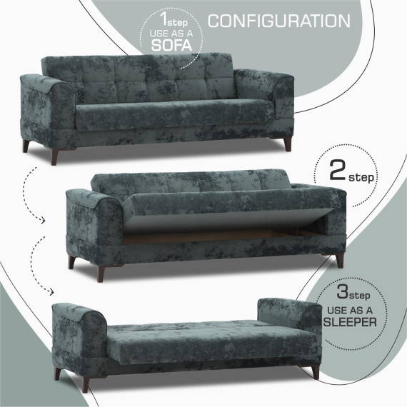 გარნიტური HOBEL MARK 3+1+1 DARK GREY MONACO 15 / LIGHT GREY MONACO 13 (3)