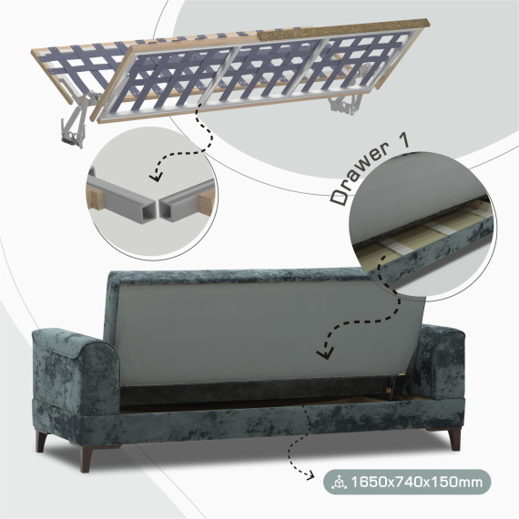 გარნიტური HOBEL MARK 3+1+1 DARK GREY MONACO 15 / LIGHT GREY MONACO 13 (3)