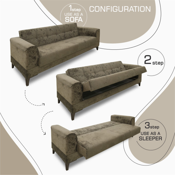 გარნიტური HOBEL MARK 3+1+1 LIGHT CAPPUCCINO MONACO 4/ BROWN MONACO 5 (3)